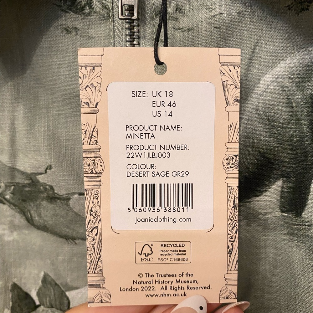 Joanie Clothing x Natural History Museum Boiler Suit Size US 14 / UK 18 / EUR 46 - Picture 6 of 8